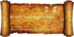Kovácsy Györgyi névjegykártya