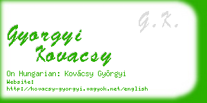 gyorgyi kovacsy business card